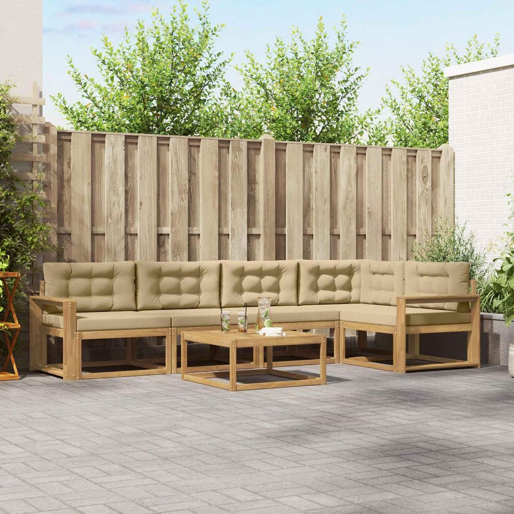 Möbel Outdoor-Sofagarnitur 6 pcs Weiß und Beige 79 x 79 x 37 cmGartensofas - Gartensofas c2625