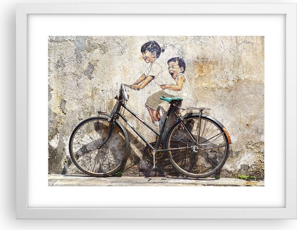 Gerahmtes Poster - Weißer Rahmen - Graffiti modern - 40x30 cm - Wand Bild - Wanddeko - Wandbilder - Kunstposter - Wandposter - Bilderrahmen - Bild...