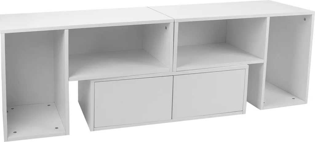 Buffet TV réglable avec éclairage LED - Meuble multimédia à tiroir chic