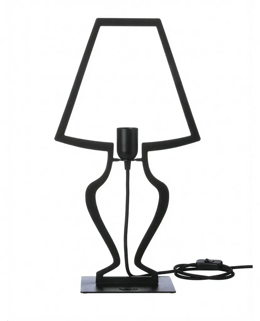 Lampe de table Silhouette 30x54 cm en fer noir stylisé Fabriqué en Italie
