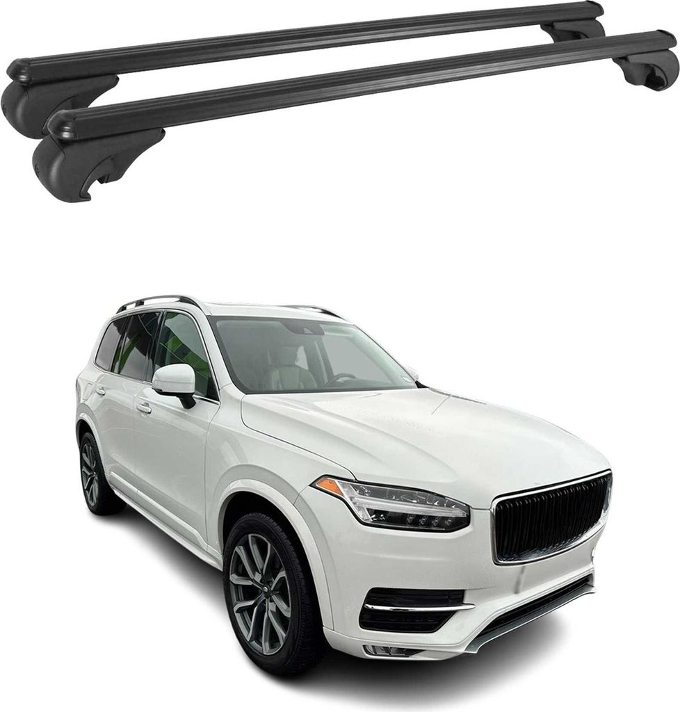 Dachträger für Volvo XC90 2015-2020 Gepäckträger Grundträger Alu Schwarz 2x