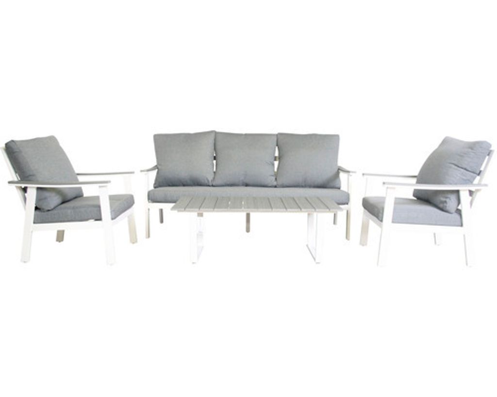 Loungeset SenS-Line Dublin Aluminium 5-Sitzer 4-teilig weiß