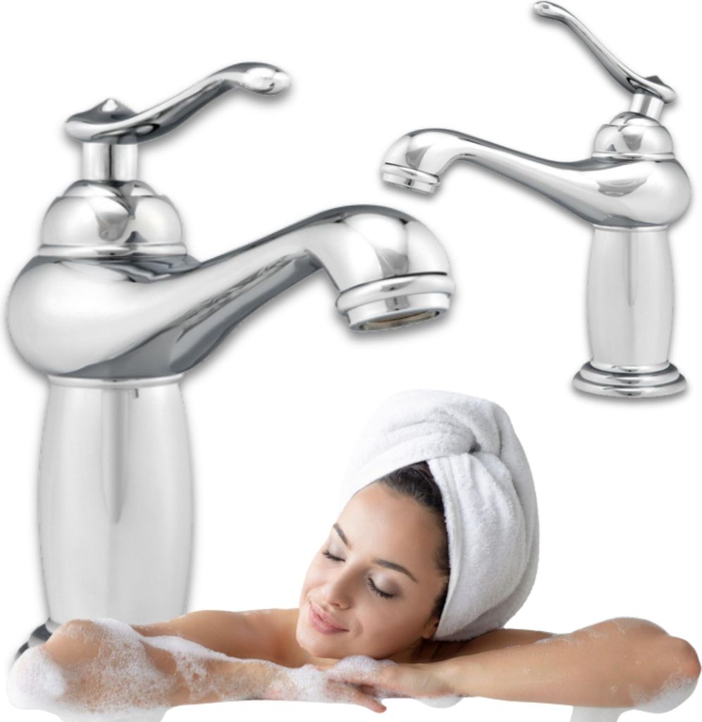 Silla | Wasserhahn Bad - Waschtischarmatur - Chrom - 18,5 cm Höhe - Badarmatur