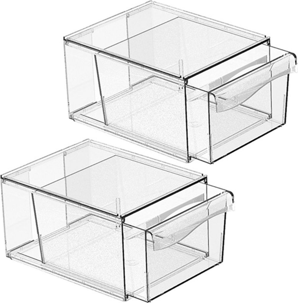 2/4 Stück Kosmetik-Aufbewahrungsbox, stapelbar, staubdicht, sichtbarer Make-up-Organizer, Schrankorganisation, ausziehbare Schublade, Badezimmerbe...