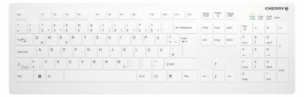 Clavier Lavable Sans Fil Active Key AK-C8112F Hygiénique Blanc Pro DE