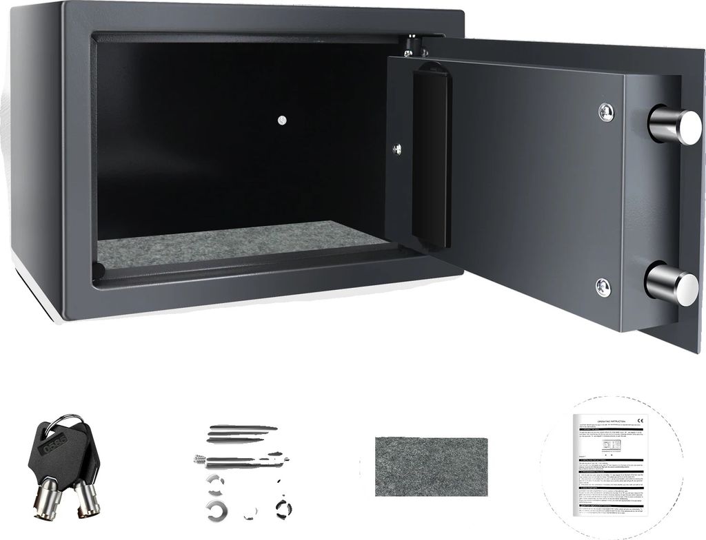 Elektronischer Safe, Kombinationsschloss, Konstruktion aus Legierungsstahl, Grau 8.5L