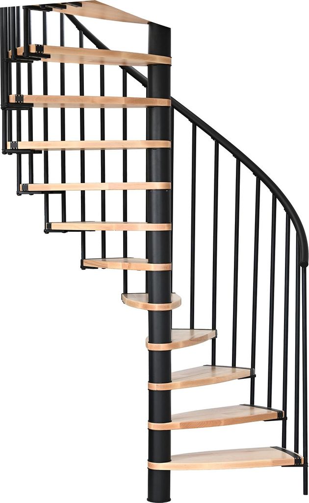 Minka Spindeltreppe Luna 38 - 305,5cm Geschosshöhe Buche Schwarz