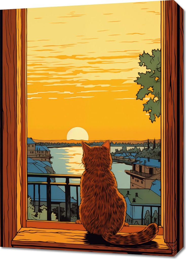 Bild 50x70cm Sonnenuntergang durch Katzenaugen