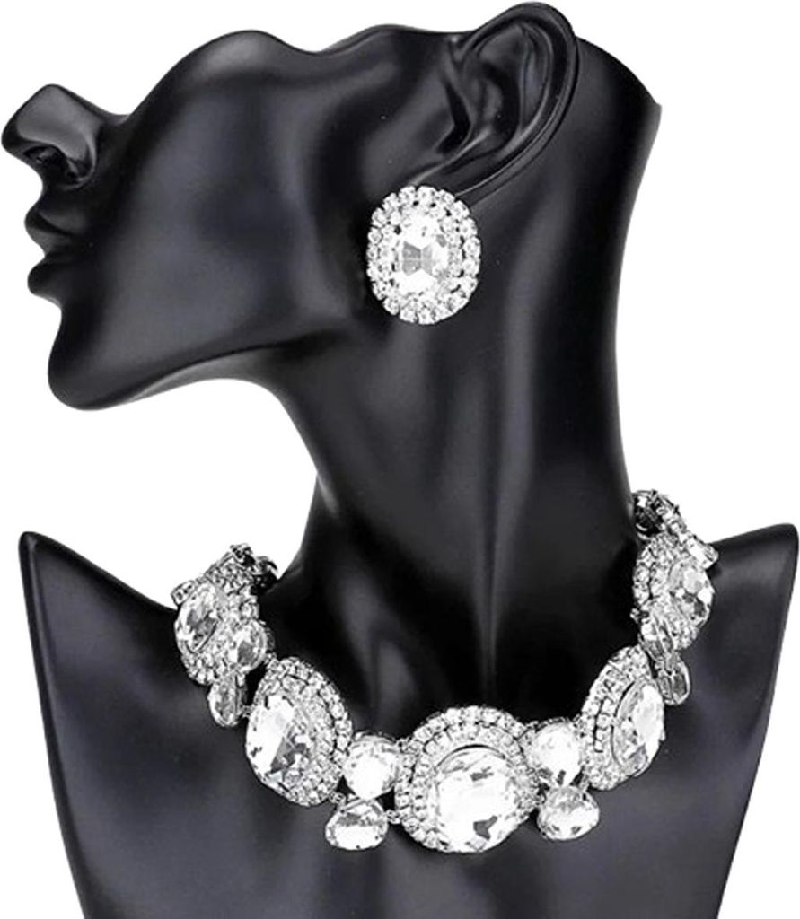 Schmuckbüste schwarz | Schmuck-Mannequin Büste als Schmuckständer für Ketten und Ohrringe | Schaufensterpuppe Weiblich Kopf / Schulter für Pr...