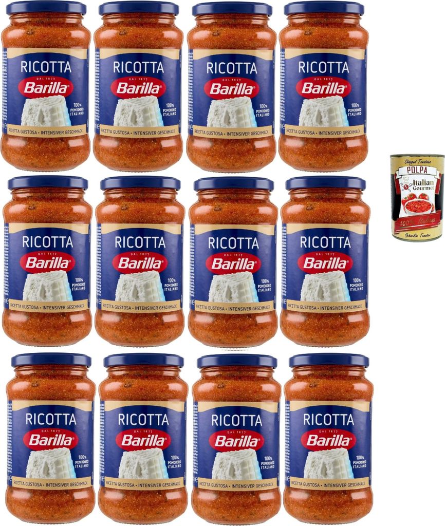 Barilla Ricotta Pasta-Sauce – 12 x 400 g (4,8 kg) | Tomaten Produktbild 