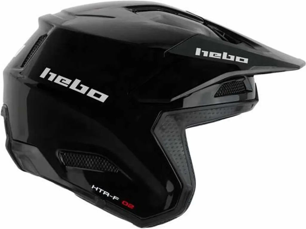 Hebo Zone Pro Casque Jet Trial Fibre de Verre Noir XL Ultra Léger