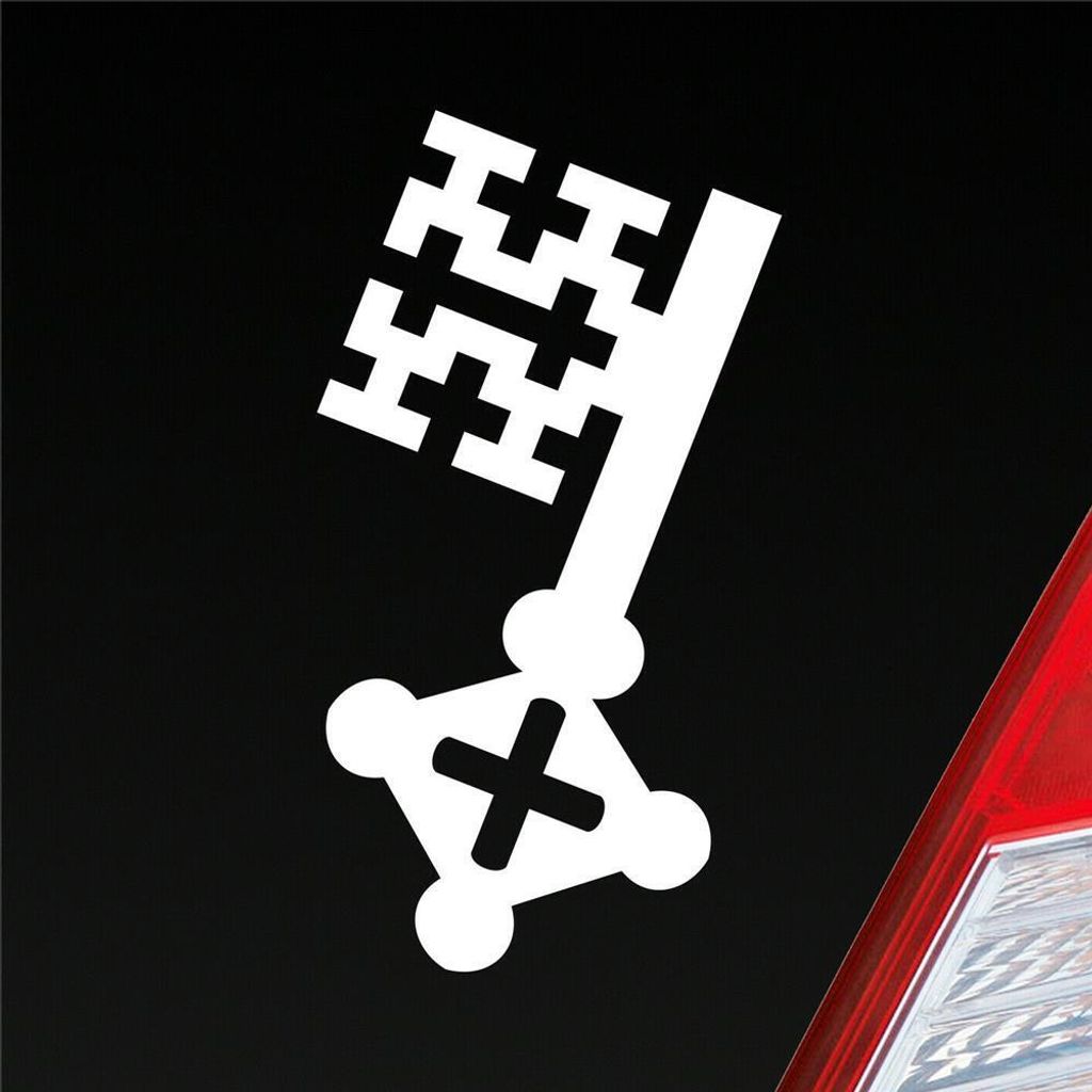Auto Aufkleber Hansestadt Soest Schlüssel Börde Stadt Kirmes Westfalen 4x7,5 cm Weiss Glanz Sticker Heckscheibenaufkleber