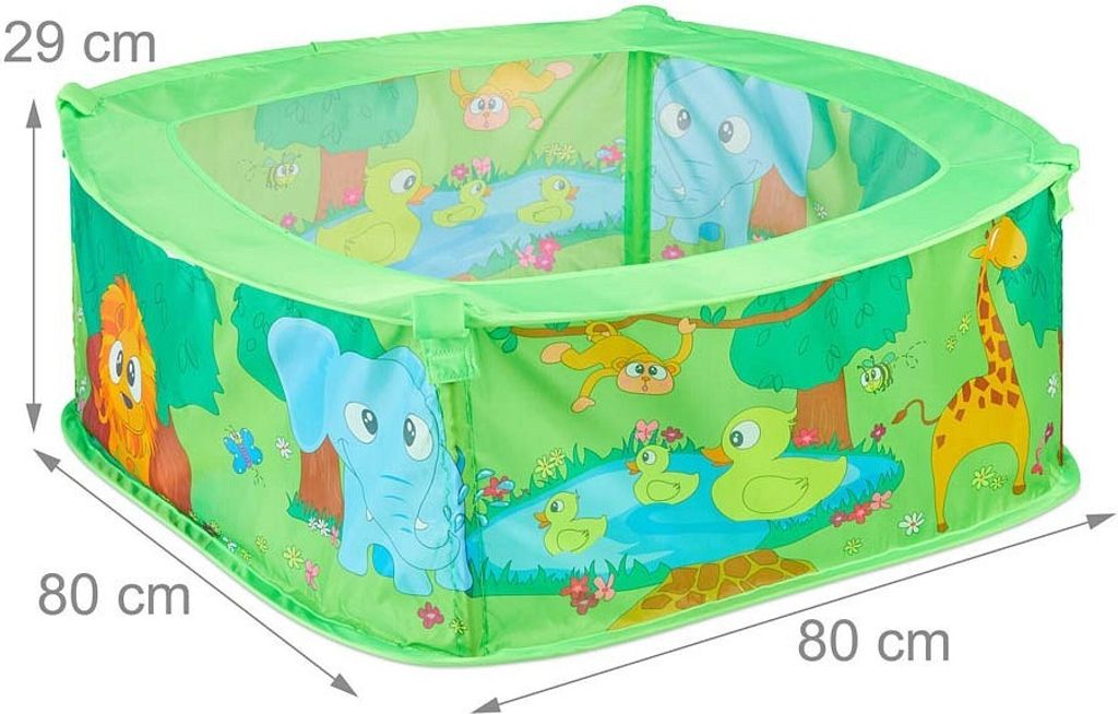 relaxdays Jungle Ball Pool zielony 80,0 x 80,0 x 29,0 cm Zdjęcie produktu 9