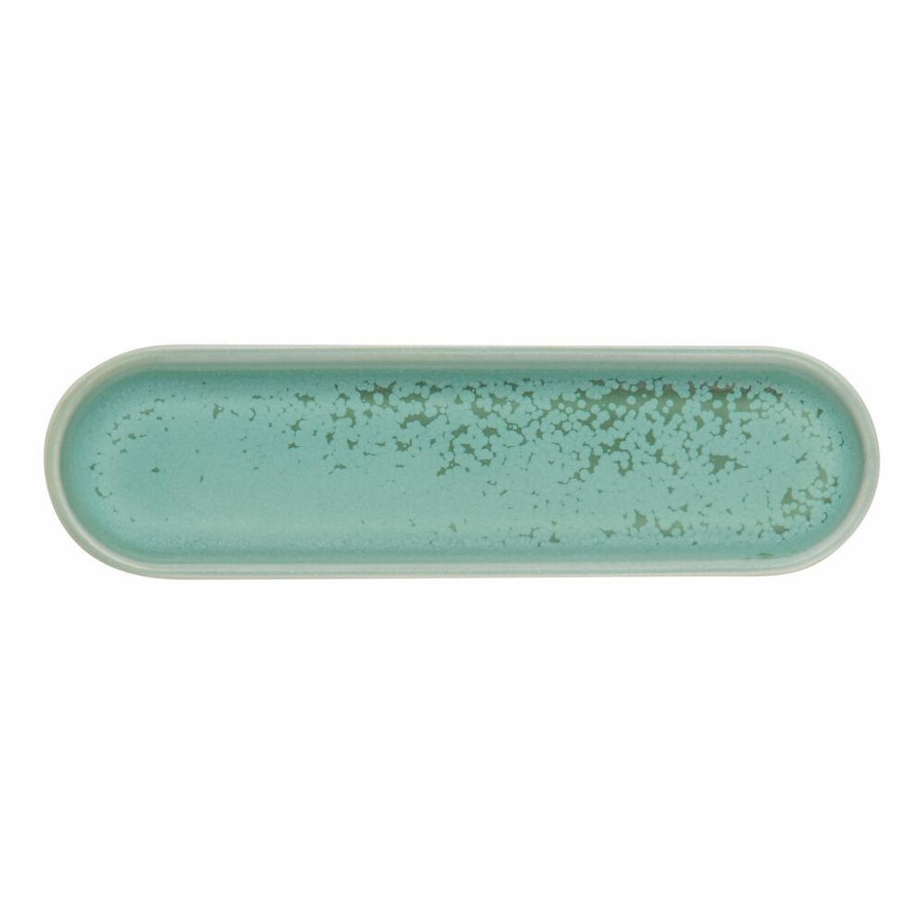 ASA Selection coppa Snackteller, Snack Teller, Häppchenteller, Antipasti, Porzellan, 15 x 4.4 cm, Minto / Grün, 19111191