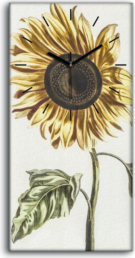 Wanduhr Bürouhr Leinwand Bild Geräuschlos 30x60 Gemälde Blumen Pflanzen Kunst - schwarze Hände