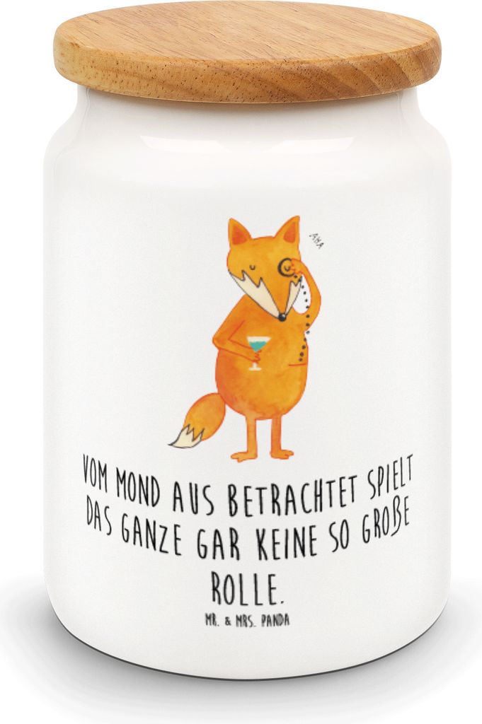 Mr. & Mrs. Panda Dose Fuchs Lord - Weiß - Geschenk, Spruch Lustig, Motivation, Keksdose, Neugierig, Monokel, zuckerdose, Füchse, gebäckdose, Coc...