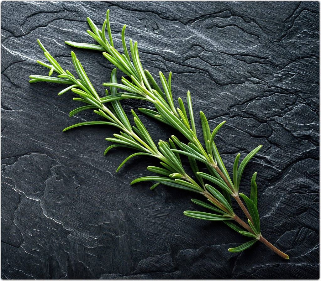 Spritzschutz Herdabdeckplatte Schneidebrett aus Glas Rosmarinzweig Slate 1-Teilig (60x52cm)