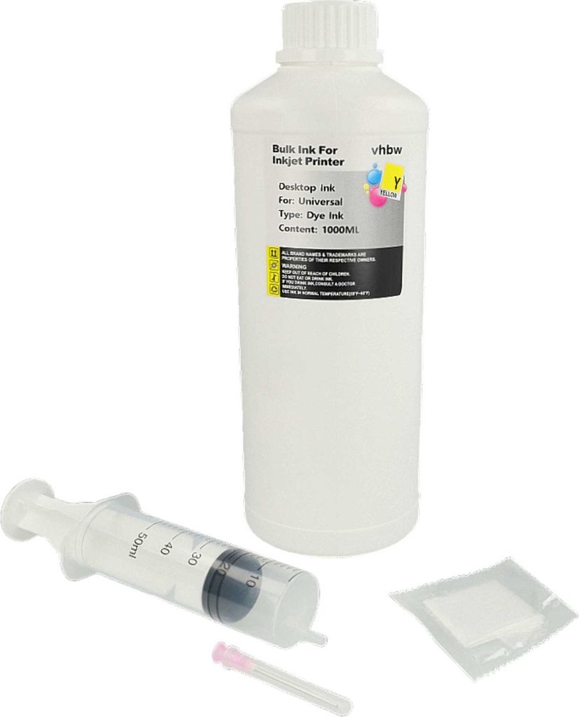 vhbw Nachfülltinte kompatibel mit Canon Pixma G6050, G7050, GM2050, GM4050 Drucker - Refilltinte Dye Yellow, 1000ml