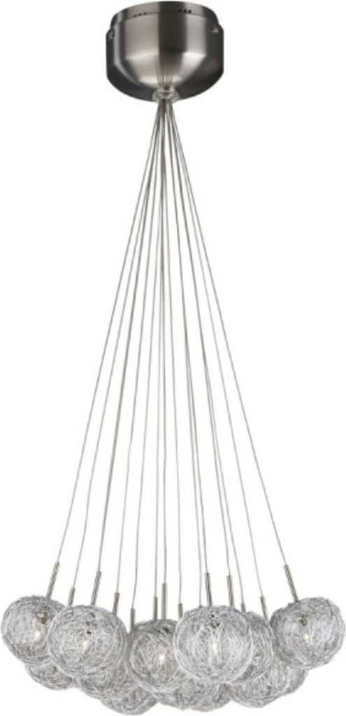 Elegante Pendelleuchte aus Edelstahl und Glas