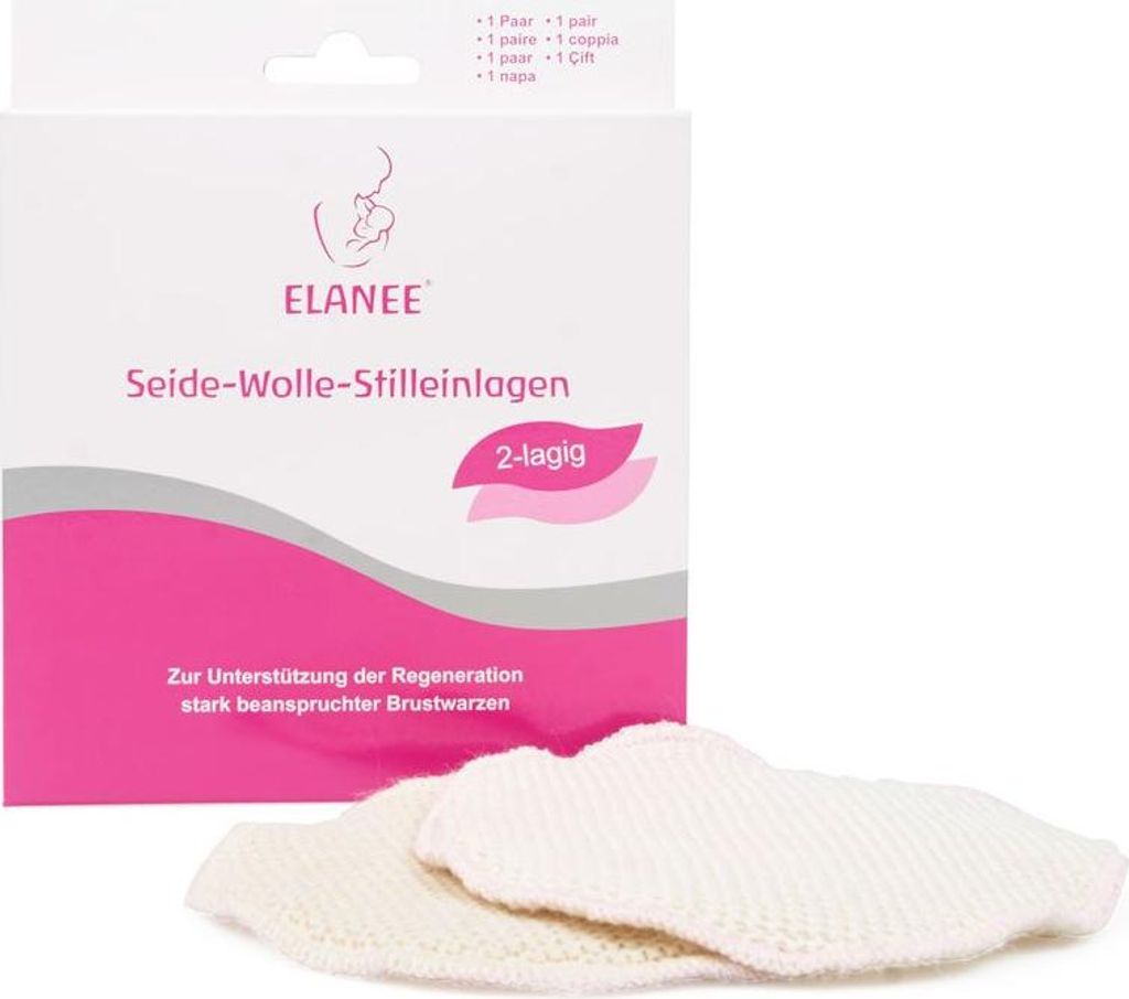 ELANEE Seide-Wolle-Stilleinlagen (2-lagig) – handwaschbare Stilleinlagen – schonend für stark beanspruchte Brustwarzen, 1 Paar (211-V1) 2 Stü...