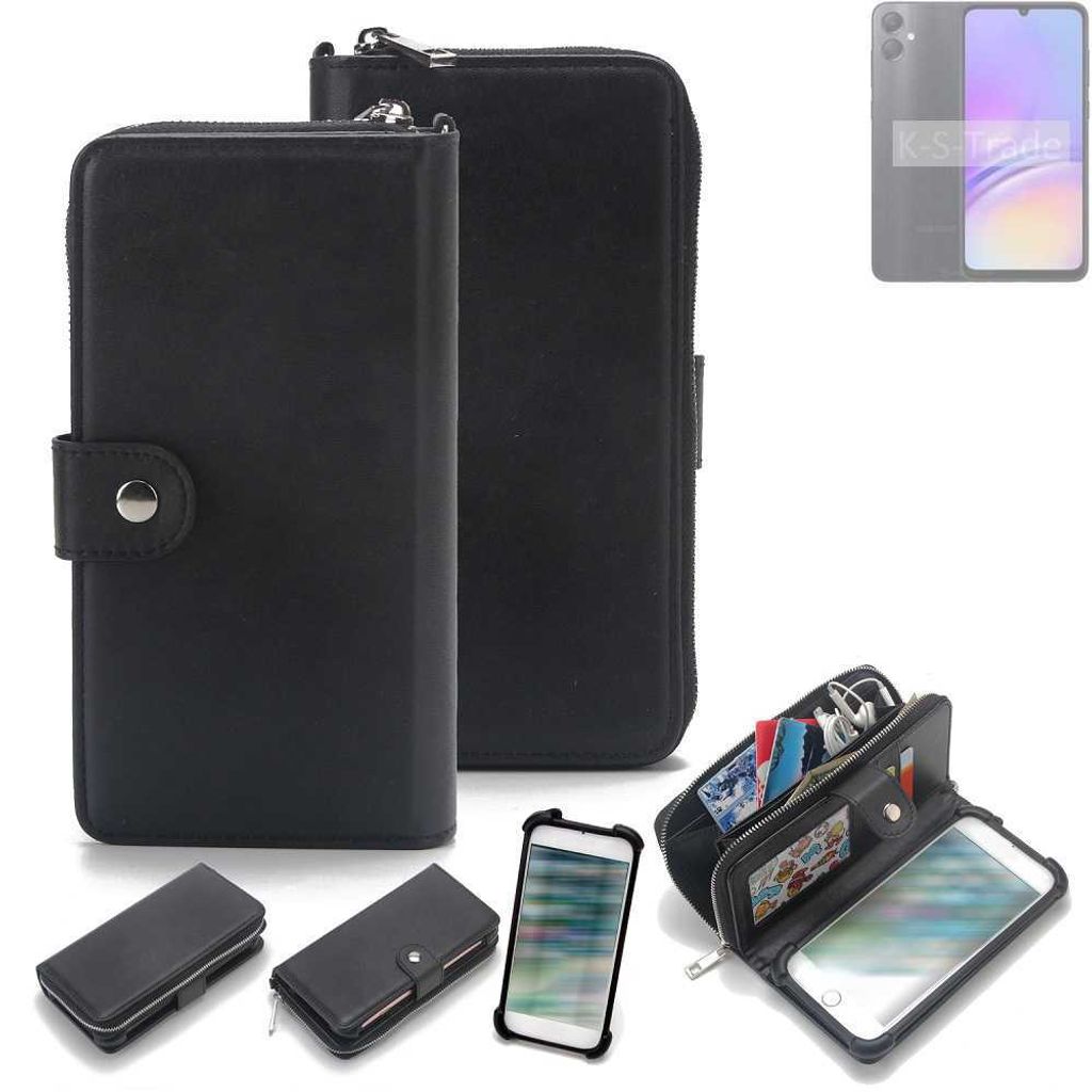 K-S-Trade 2in1 Handyhülle Schutzhülle kompatibel mit Samsung Galaxy A05s & Portemonnee Cover Handy Hülle Case Etui Geldbörse Wallet Bookstyle