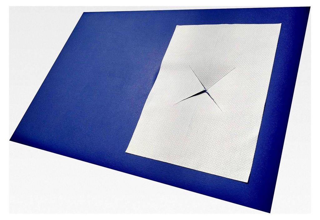 XXL-Nasenschlitztücher/Gesichtsauflagen: 100 Stück 40 x 30 cm aus Airlaid-Zellstoff für Massageliegen