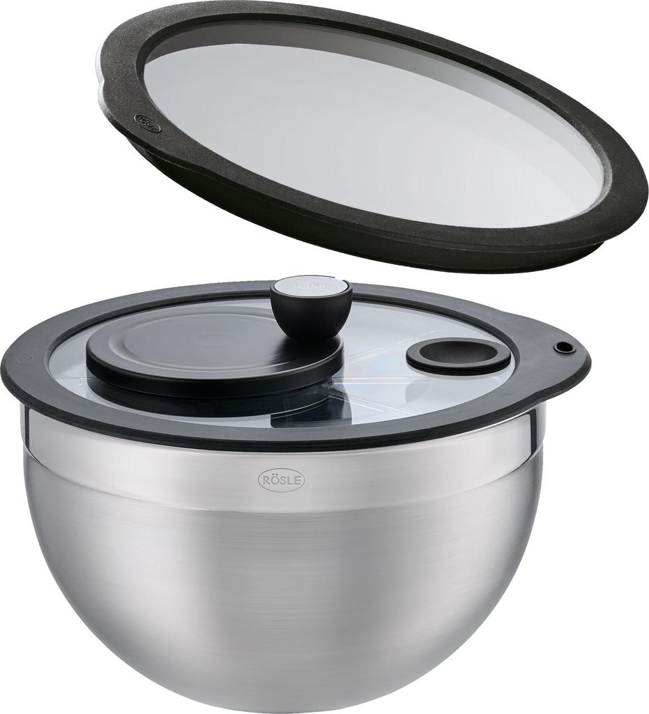 RÖSLE Salatschleuder-Set inkl. Frischhaltedeckel Produktbild 