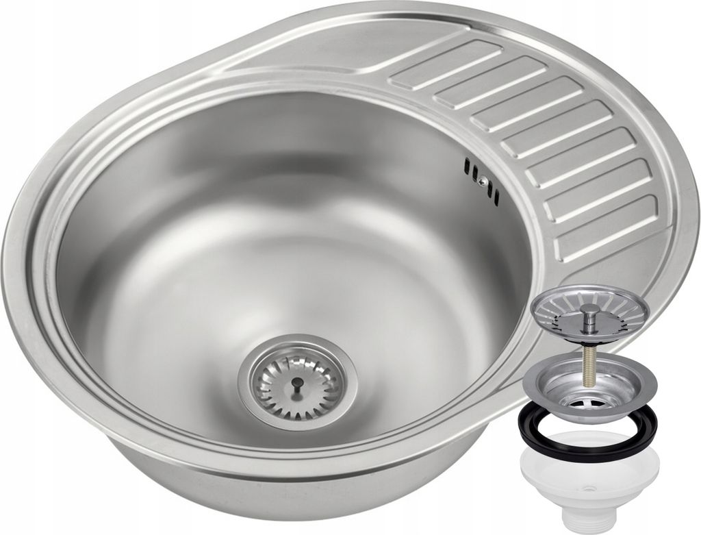 Granitan | Stahlspüle - Spülbecken 1-Kammer - 59,6x59,6 cm - Quadratisch - Silber - CECINA