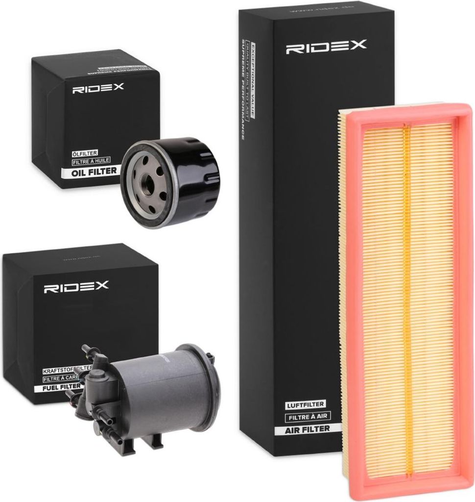 RIDEX Filterset Inspektionspaket Filtersatz für RENAULT KANGOO (KC0/1) TRAFIC II Kasten (FL) KANGOO Express (FC0/1) Scénic I (JA0/1, FA0) MEGANE I