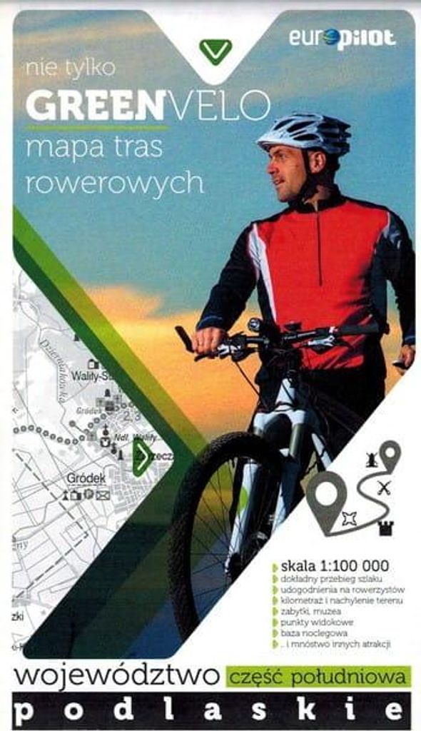 Woiwodschaft Podlachien, südlicher Teil. Touristische Karte der Radwege. Nicht nur Green Velo. Euro Pilot.
