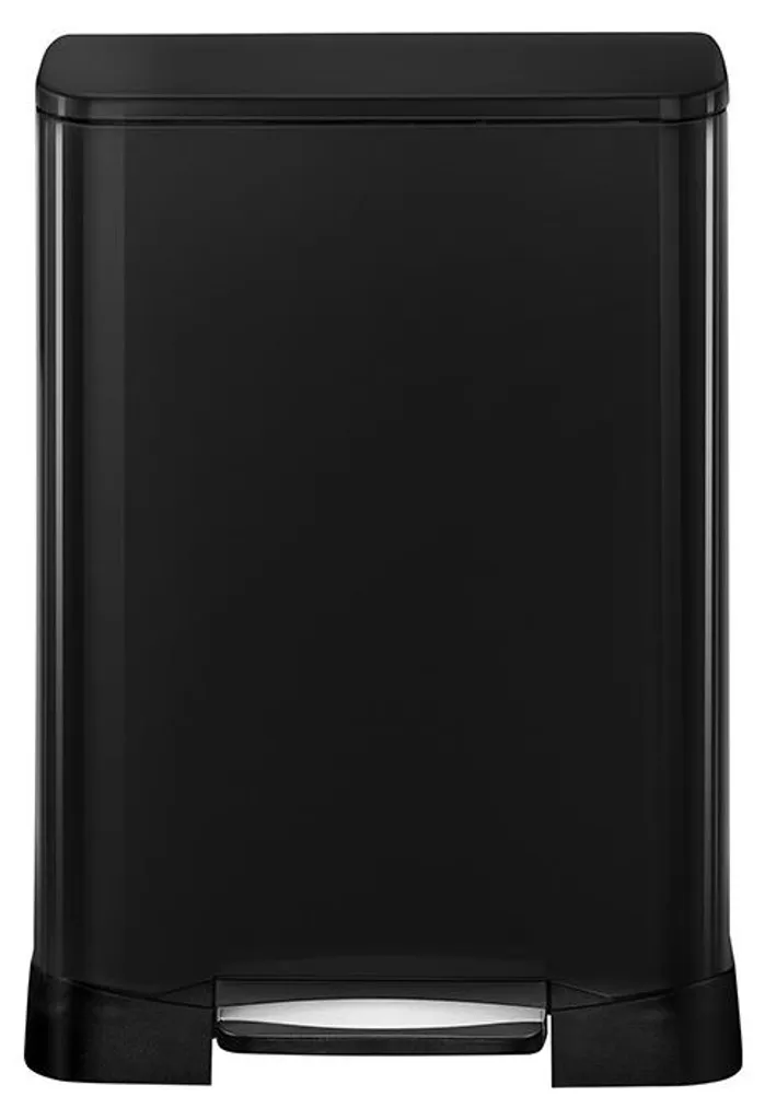 Fini le Désordre : Poubelle de Tri 2 Compartiments 46L Noir Inox