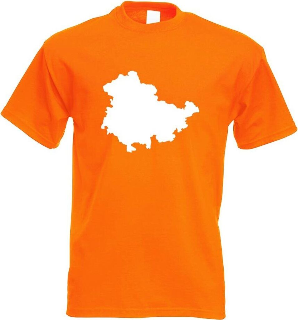 Kiwistar - T-Shirt - orange - Thüringen Deutschland Silhouette Motiv Bedruckt Funshirt Design Print - mit Motiv Bedruckt - Funshirt Design - Sport...