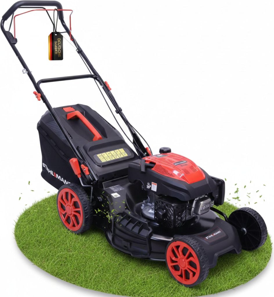 STAHLMANN Rasenmäher Benzin mit Antrieb BR532 – 7,0PS (5,1kW) 224ccm mit Antrieb, 53cm Schnittbreite, Mulchen, Schnitthöhenverstellung