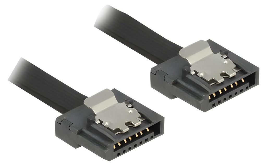 DELOCK SATA-Kabel SATA III -> SATA St/St 0.10m FLEXI schwarz