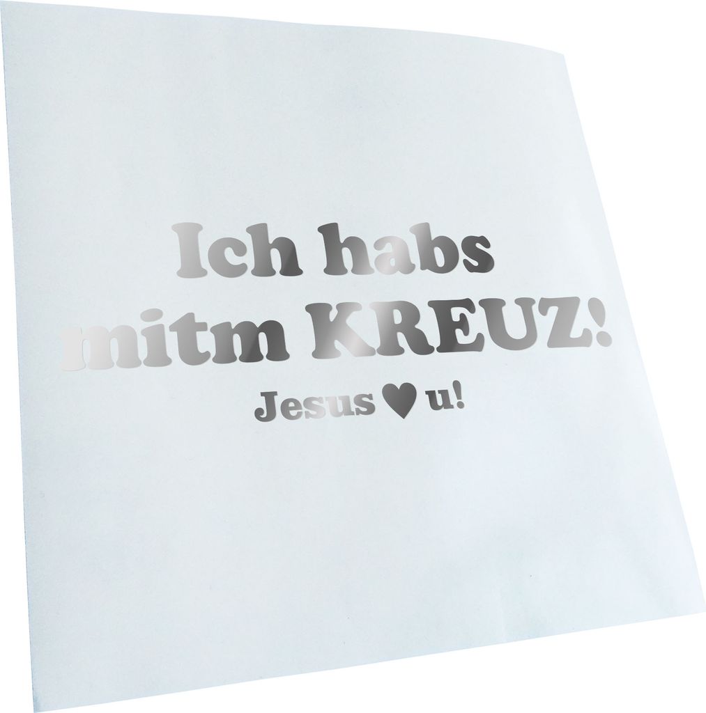 Kiwistar - Autoaufkleber - Ich hab Kreuz - Jesus Love u Heckscheibenaufkleber - Aufkleber für Auto Kfz Fahrrad, LKW, Truck Mofa