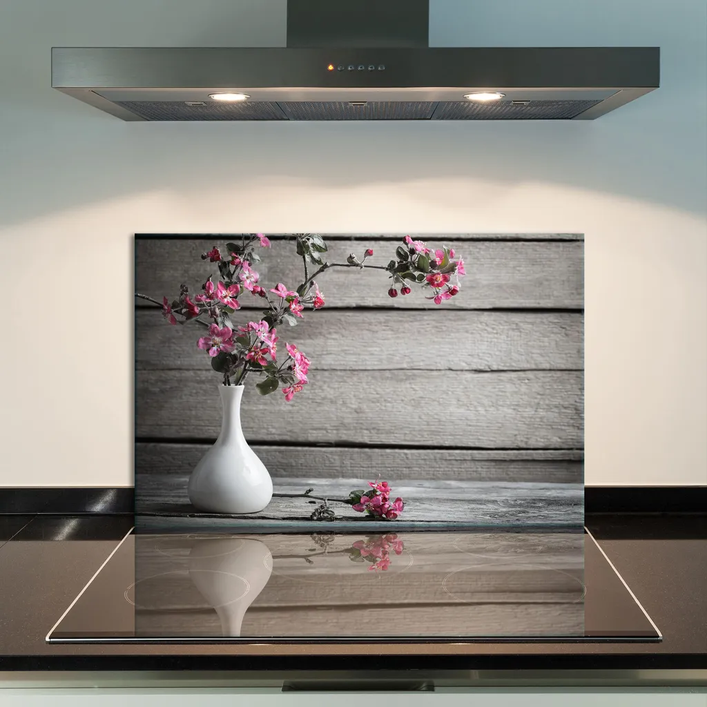 Piastra di Copertura per Piano Cottura Ceranfeld, 1 Pezzo, 80 x 52 cm, Motivo Floreale, Rosa