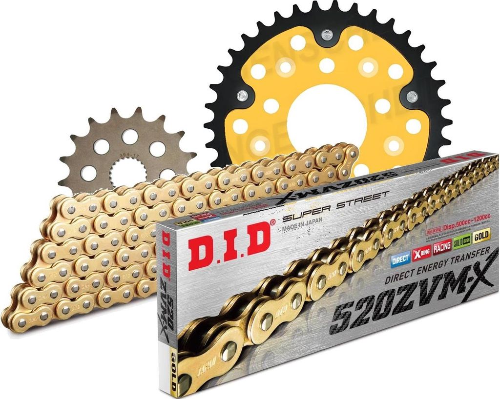 Kit Stealth (gold) passend für Aprilia RS125 Extrema/Replic... 17-40-108 DID520ZVM-X(G&G) Endlos