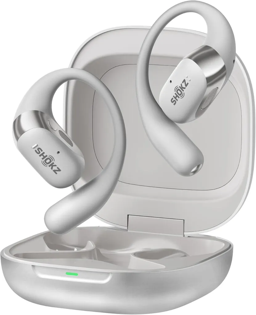 Open-Ear-Kopfhörer, Dolby Audio 48 Std. Spielzeit, IP55 wasserfeste Bluetooth-Ohrhörer mit Mik., kabelloses Laden, USB-C-Schnellladen, mit Tragetasche