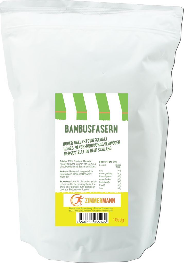 Bambusfasern 1000g - Hoher Ballaststoffgehalt - Produktbild 