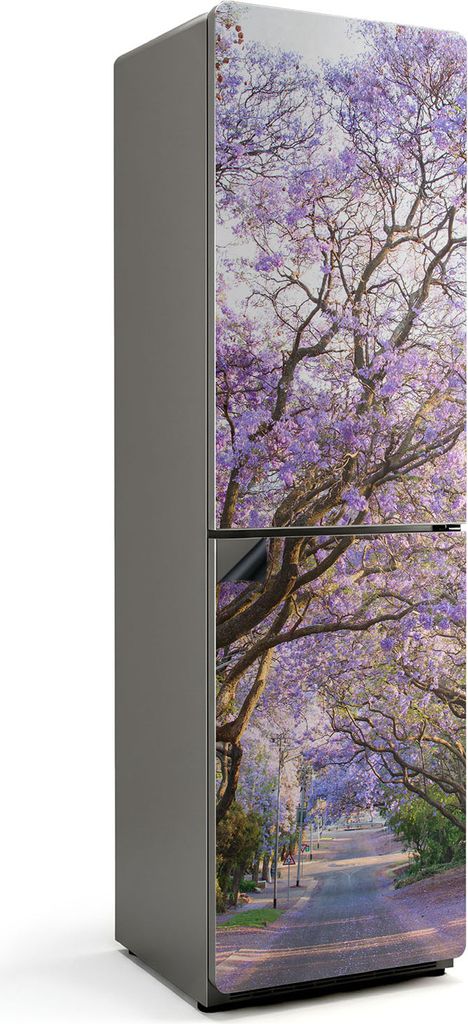 Allee der blühenden Bäume – Magnetische Kühlschrank Abdeckung – Dekorfolie magnetisch Küche – Kühlschrank Magnet Deko – selbstklebende...