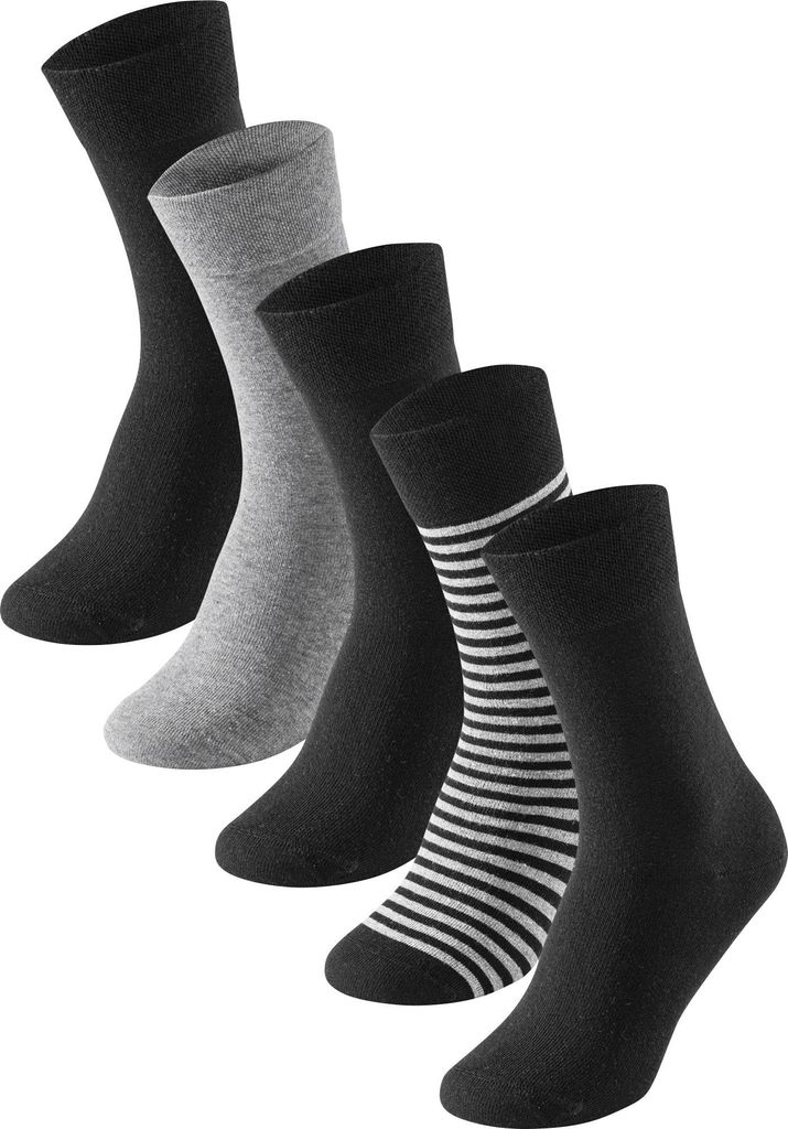 Schiesser Herren-Socken 5 Paar schwarz/grau 43 - 46 Produktbild 