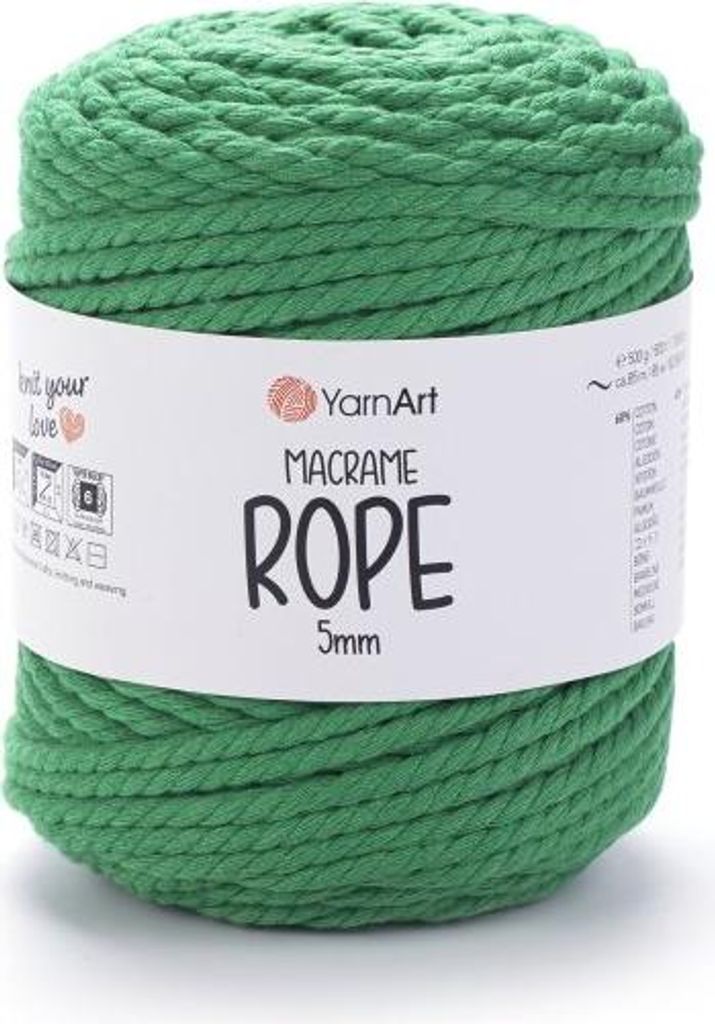 Yarn Art Macrame Rope 5 mm 85 m 759 Green Schnur Produktbild 