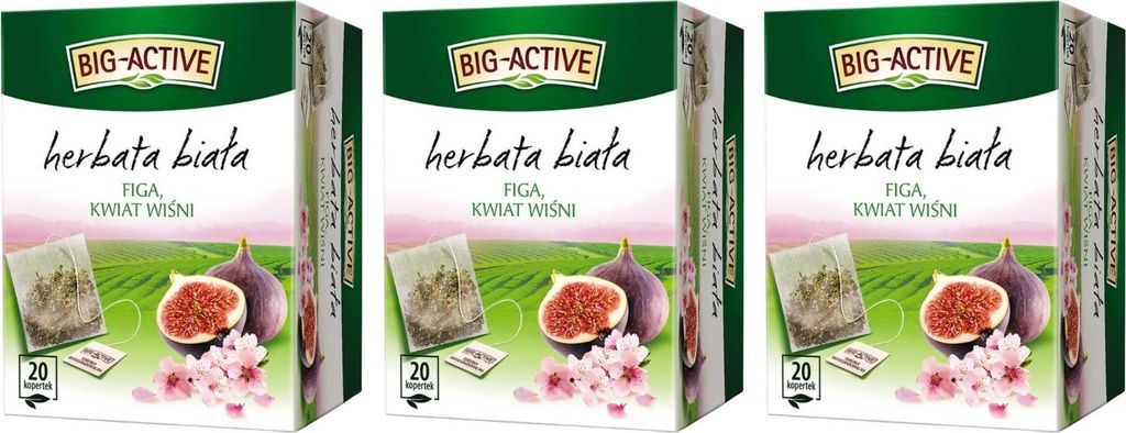 Weißer Tee Feige Kirschblüten 60 Teebeutel - weisser tee im Beutel - Big-Active