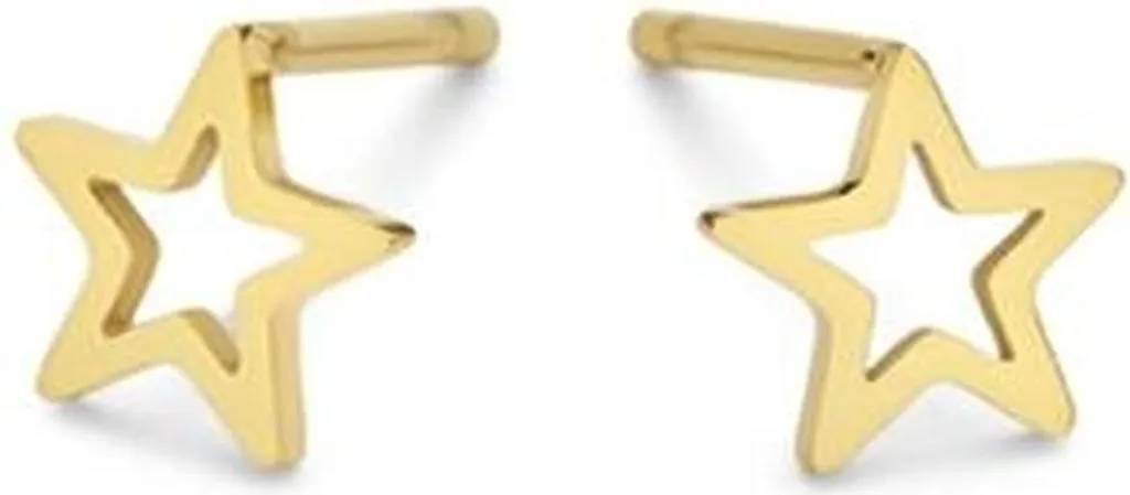 Orecchini Acciaio Oro CO88 8CE-70312 Stella 6mm - Anti-Tarnish Donna