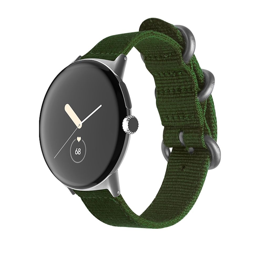 Für Google Pixel Watch 3 41mm / 2 / 1 Gewebtes Nylon Style Armband mit Stahl-Schnalle Smart Uhr