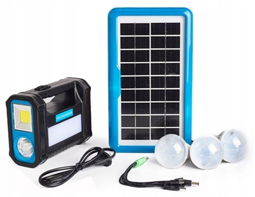 SOLARLADEGERÄT POWERBANK CAMPING SOLARpanel XL BIRNEN Set
