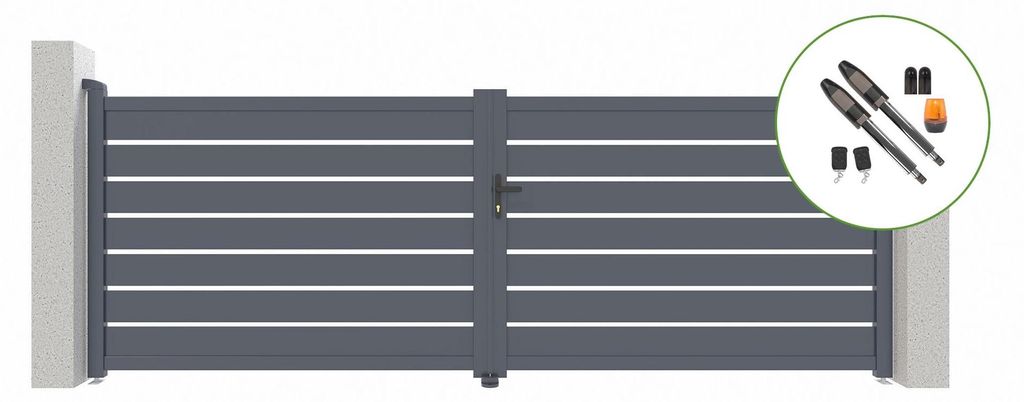 Flügeltor elektrisch 4m VOGEL H.140cm + Drehtorantrieb Produktbild 