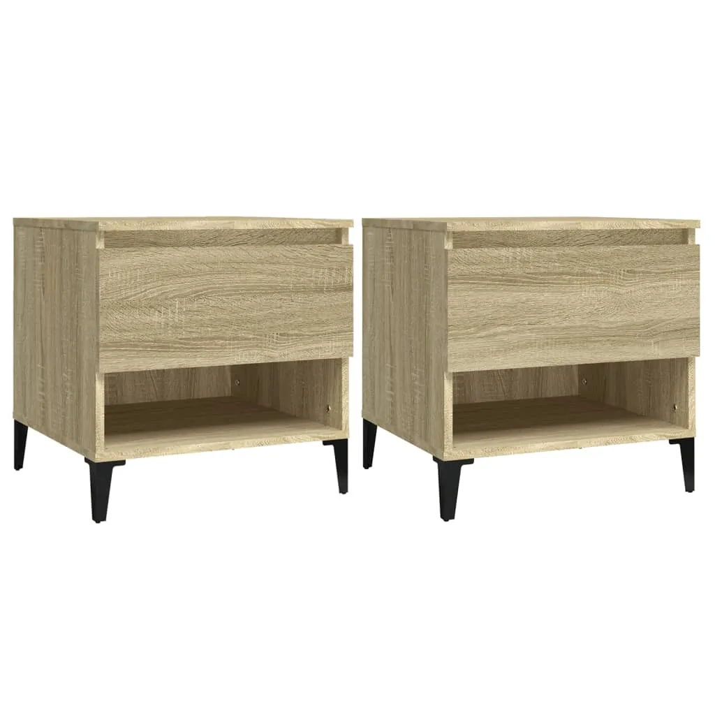 Set 2 Tavolini Rovere Sonoma 50x46x50 cm | Design Moderno Salotto