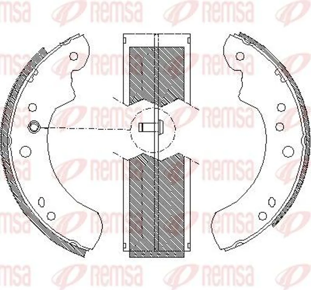 Jeu de mâchoires de frein pour entretien Ford Transit REMSA 4112