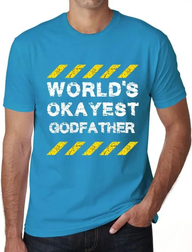 Herren Grafik T-Shirt Der beste Patenonkel der Welt – Worlds Okayest Godfather – Öko-Verantwortlich Vintage Jahrgang Kurzarm Lustige Druck Geb...